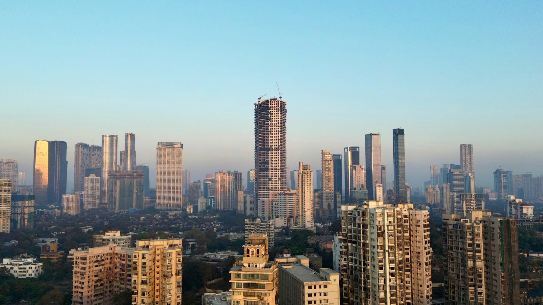 Mumbai skyline in the early morning light
